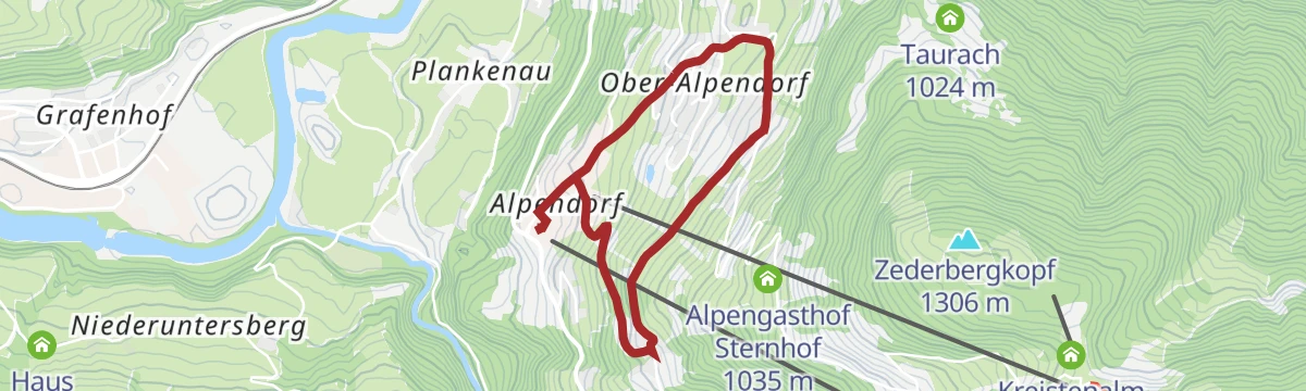 Route map: Alpendorf-Panoramaweg mit Baumlehrpfad